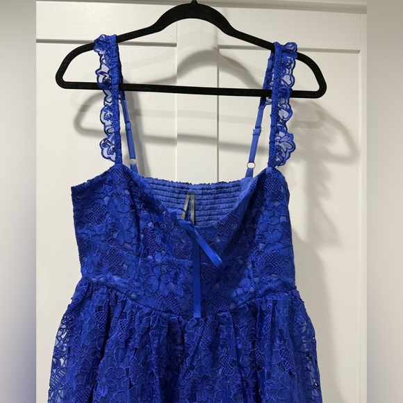 Anthropologie Ruffle Strap Corset Lace Mini Dress - Picture 4 of 7